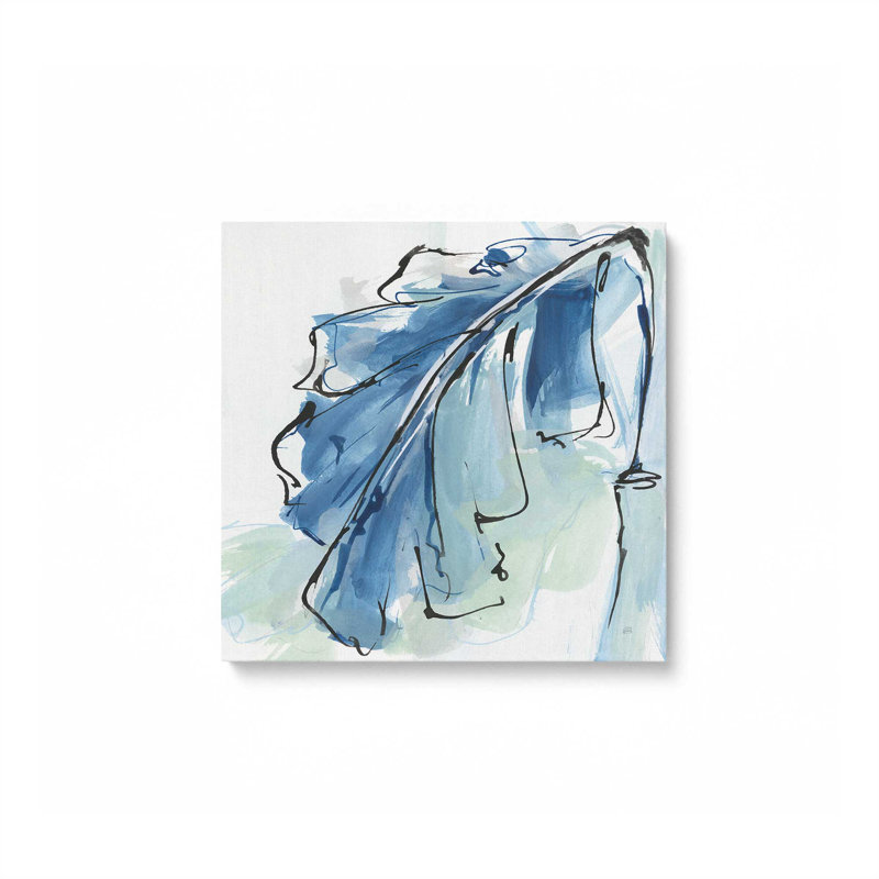 Feuille de bananier azur, reproduction sur toile tendue, H 16 po x l 16 po