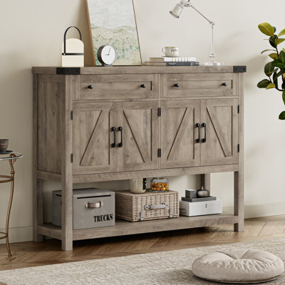 Darius 47.2" W Console Table with 2 Drawers and 2 Double-Door Cabinet