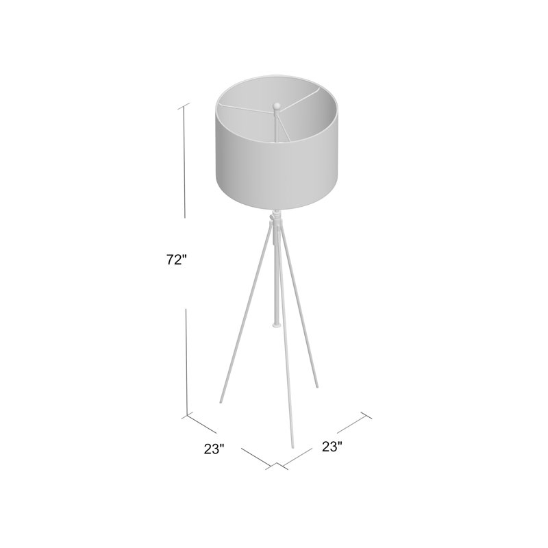 Lampe trépied 72 po Georgijus, Blanc