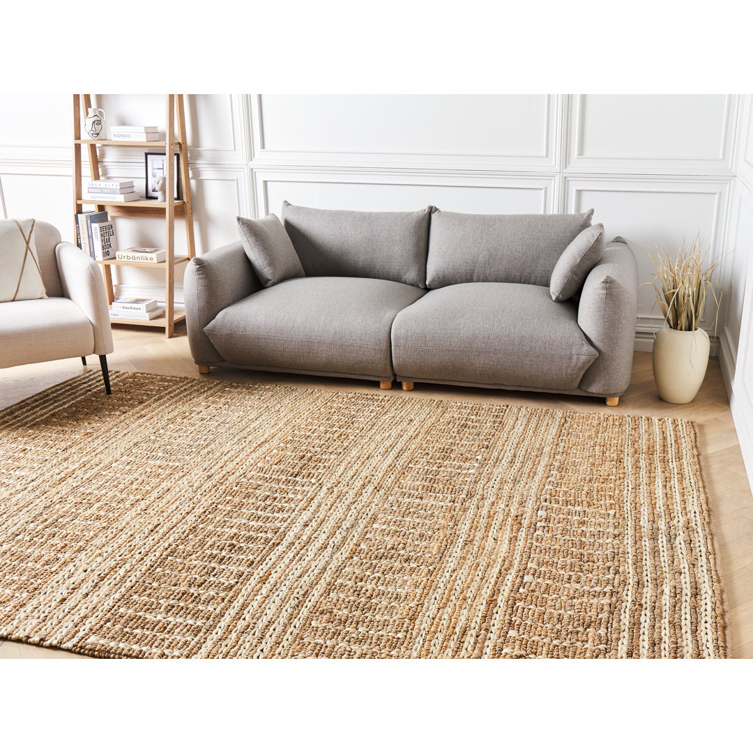 Handgefertigter Teppich Broten in Beige