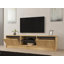 Meuble télé élégant, saphir et chêne avec accents anthracite, 70,9 po x 17,7 po x 15,7 po | 100% panneau de particules enduit de mélamine, épaisseur: 0,7 pouce | Pieds en plastique durable | Idéal pour les salons modernes et les espaces de divertissement-2030242804
