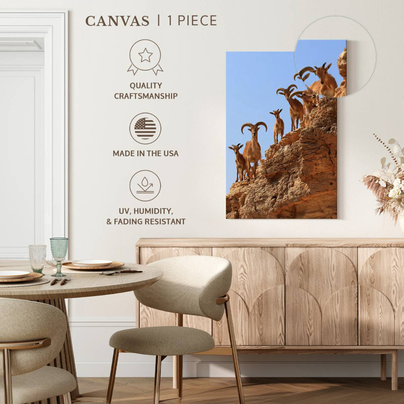 Brampt Goat Herd On Cliff, 36" H x 24" W