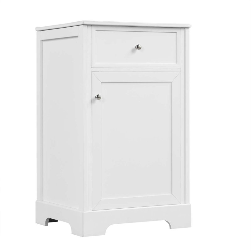 Rangement de salle de bain, meuble-lavabo simple avec lavabo, armoire de salle de bain avec porte à fermeture douce, support de rangement et tablette réglable pour la salle de bain