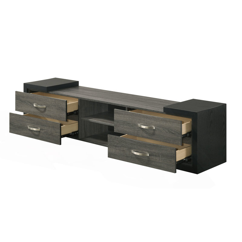 Meuble télé 1 pièce avec tablettes ouvertes