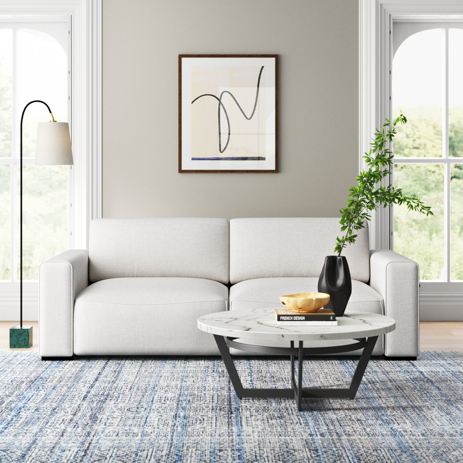 Mascoutah 88'' Upholstered Sofa, White