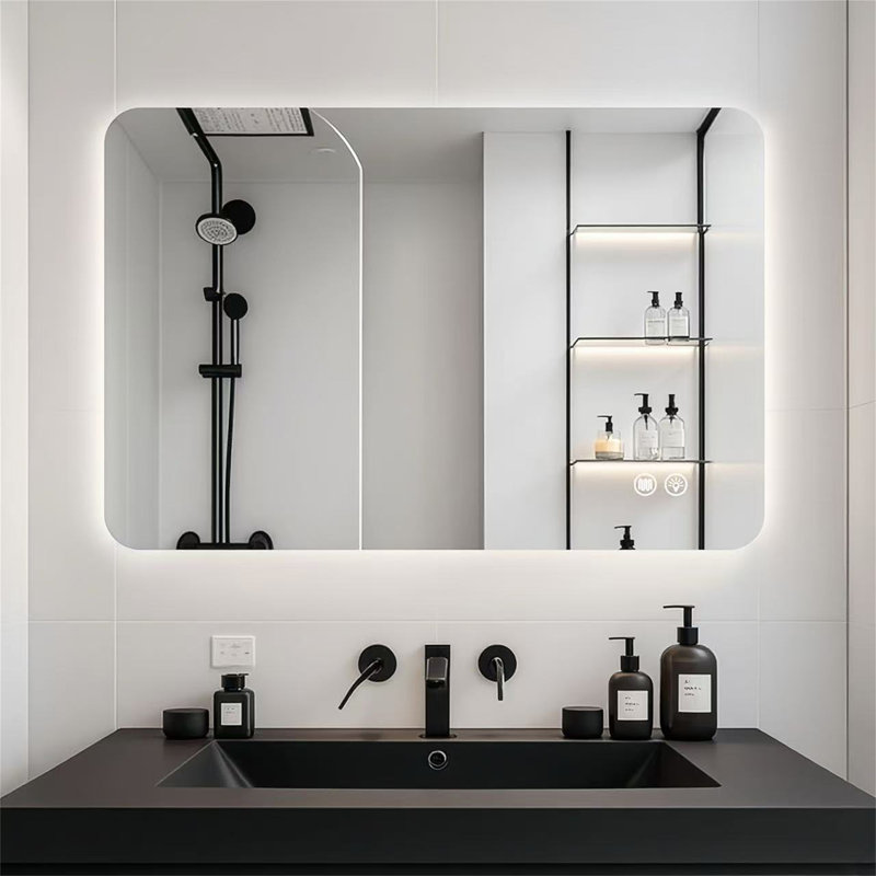 Rectangular Backlit Mirror Bathroom 24"X36", 24" H x 36" W