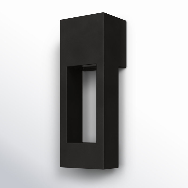 Blandburg LED Wall Light, 16" H x 5.75" W x 5.75" D, Black