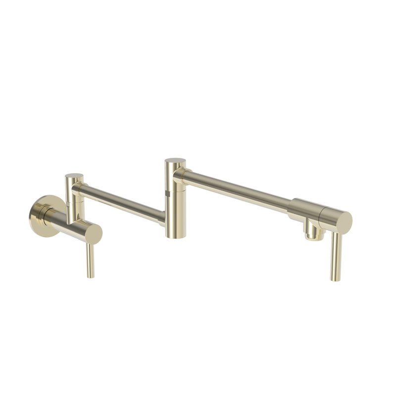 East Linear Wall Mount Pot Filler, French Gold (PVD)