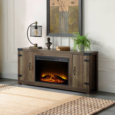 Foyer rustique à finition chêne avec 2 tiroirs de rangement