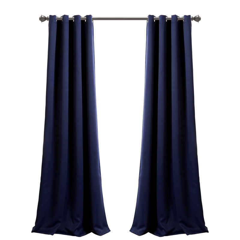 Panneaux de rideaux unis occultants et thermiques avec œillets, Bleu marine, l 52 po x L 108 po