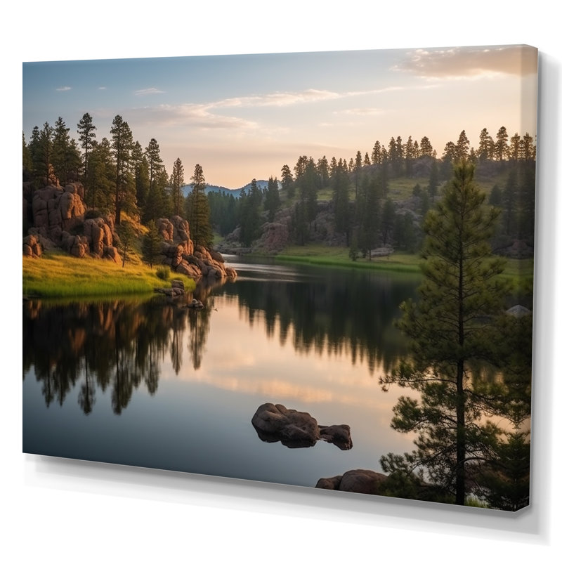 South Dakota Custer State Park Serenity I - salon d'art mural du Dakota du Sud, H 30 po x l 40 po x P 1,5 po, Toile tendue