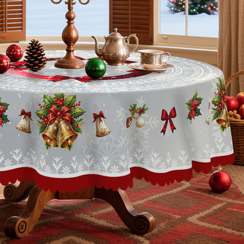 Nappe en polyester de luxe à motif floral lavable
