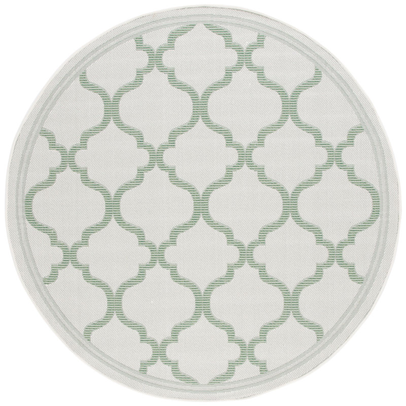 Bermuda Performance Machine Washable Geometric Indoor/Outdoor Area Rug, Round 6'6"