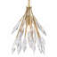 Luminaire suspendu 13 "Crystal Fusion en or péruvien avec grands cristaux transparents à facettes