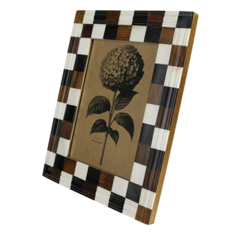 Frame, Black Resin, White Bone, Sheesham 5x7