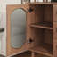 Armoire décorative avec 3 tiroirs et porte, armoire de rangement en bois avec tablettes, buffet de salon, vestibule, naturel