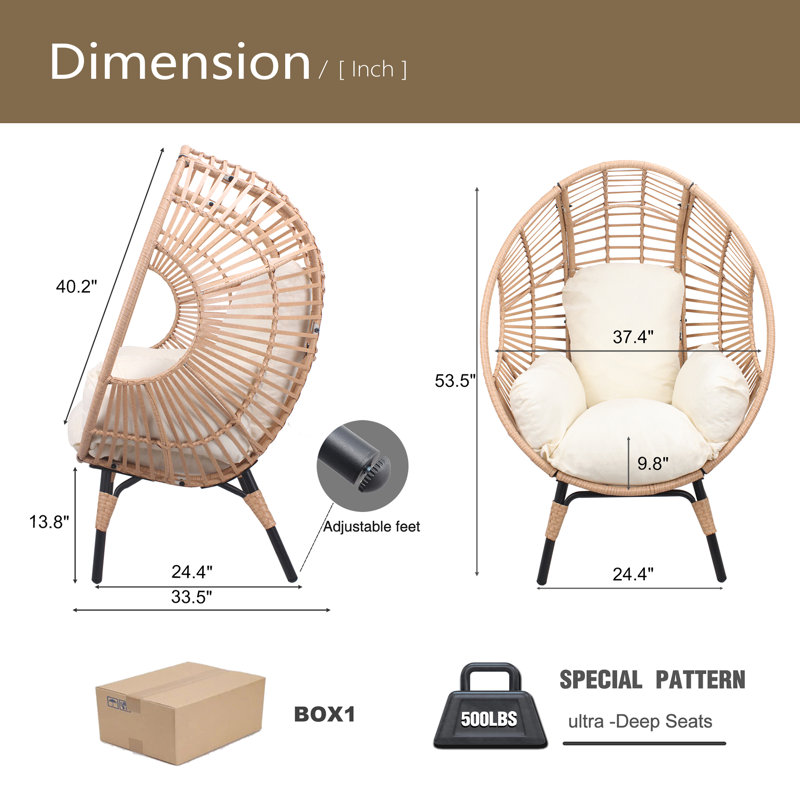 Fauteuil de patio New Style, Beige / Naturel