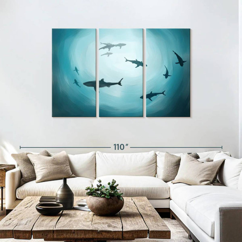 Silhouette de requin ronce, H 48 po x l 74 po