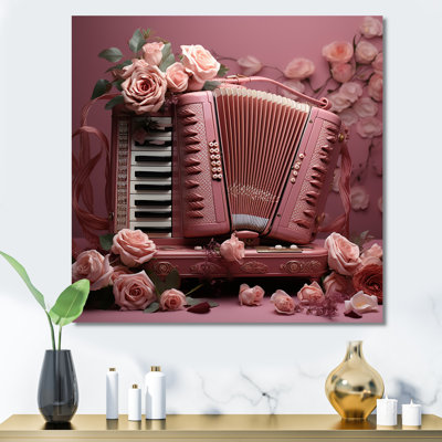 «Music Accordion Amore Romantic Rose II», reproduction sur toile