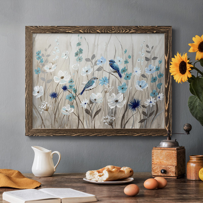 " Bluebirds In Spring ", Walnut, 26" H x 38" W x 1.5" D
