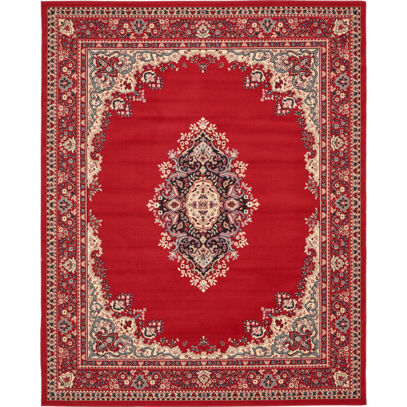 Tapis oriental noir Balthrop, Red, Rectangle 7 pi 10 po x 10 pi