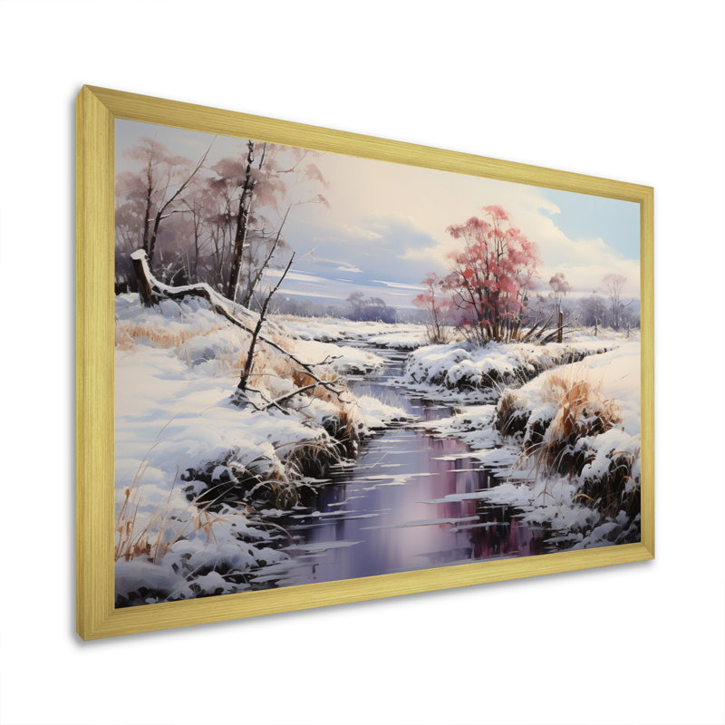 «Winter Reverie Landscape II - Landscape», reproduction sur toile, H 30 po x l 40 po x P 1,5 po, Cadre doré à une seule photo