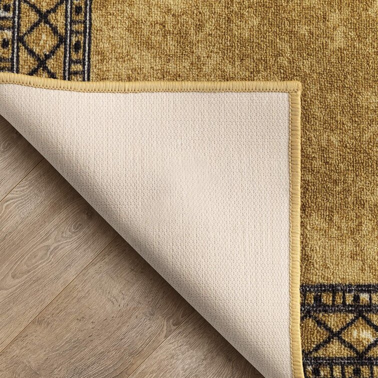 Foundry Select Melgoza Modern Bordered 2X4 Non-Skid (Non-Slip) Low Profile  Pile Rubber Backing Kitchen Area Rugs - ShopStyle