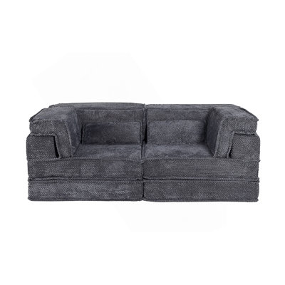 Convertible Floor Sofa Bed,DIY Boneless Modular Sectional Sofa,No Assembly Required,Circle Fleece Fabric,Modern Oversized Loveseat