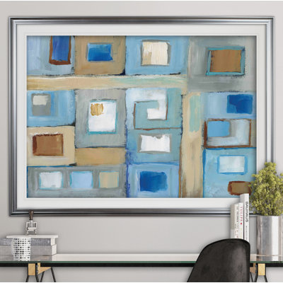 « variation on grecque key ii », reproduction d’art encadrée