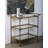 Metal Rolling 3 Mirrored Shelves Bar Cart with Handles