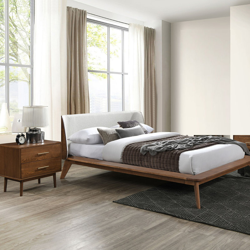 Ensemble de chambre à coucher de style moderne Mid-Century 3 pièces, Grand