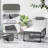 Folding Outdoor Lounge Chair Set of 2, Side Pocket, Grey-1994937254