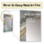 Beige bleu marbré Artistry I - miroir décoratif géométrique, miroir mural moderne, impression d'art en métal-799948869