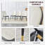 Ensemble de 4 chaises de salle à manger Modern - dossier en similicuir blanc / gris foncé, pieds en métal noir pour la cuisine, la chambre à coucher et le bureau-2034823920