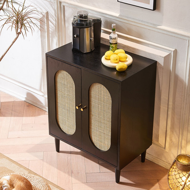 Modern Black Solid Wood Sideboard