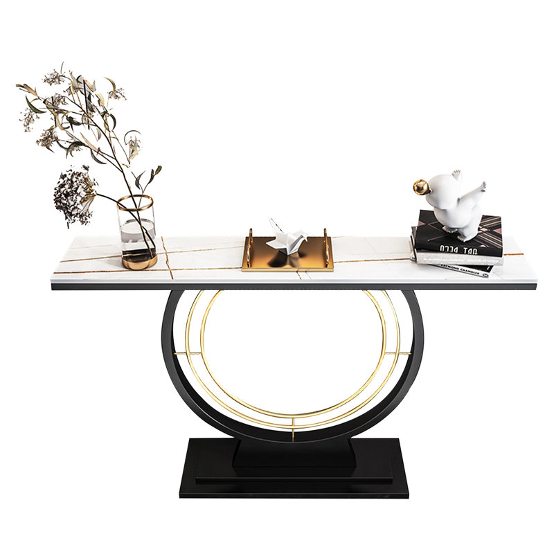 Ajeya 30cm Stone Top Console Table, White