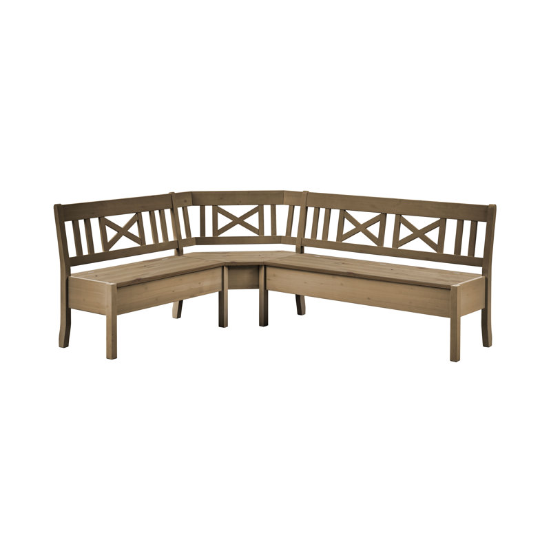 Pols Solid Wood Bench, 93cm H x 213cm W x 170cm D, Wine-coloured