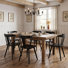 Black Solid Wood Dining Arm Chairs With Curved Back
