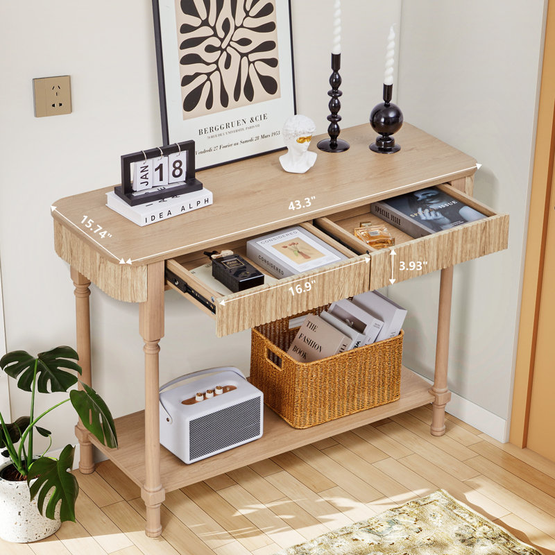 Console 43,31 po, Naturel, H 31,49 po x l 43,3 po x P 15,74 po