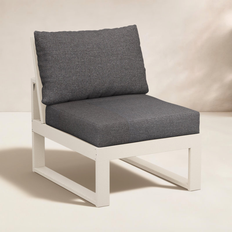  Chaise sans accoudoirs modulaire POLYWOOD® Edge, Sable, Revolution® gris anthracite cendré