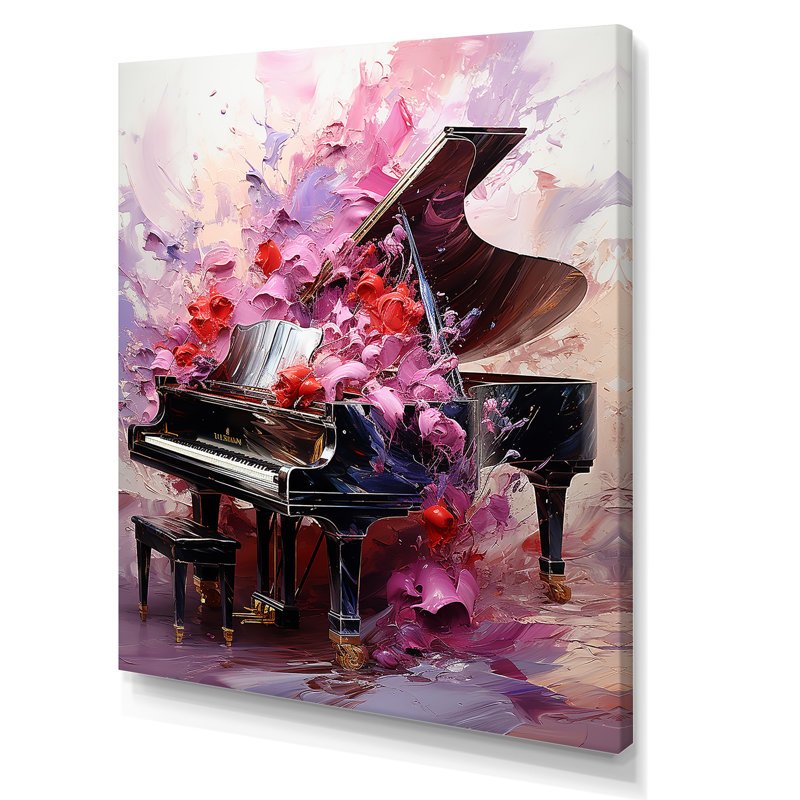 Art floral classique piano classique, H 32 po x l 16 po x P 1 po, Toile tendue