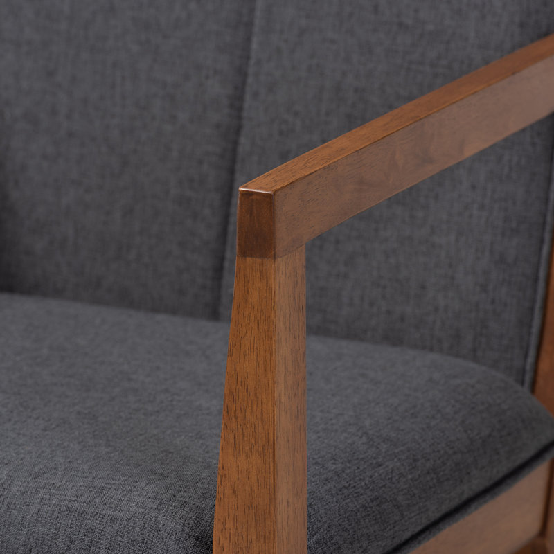Upholstered Armchair, Dark Gray Polyester