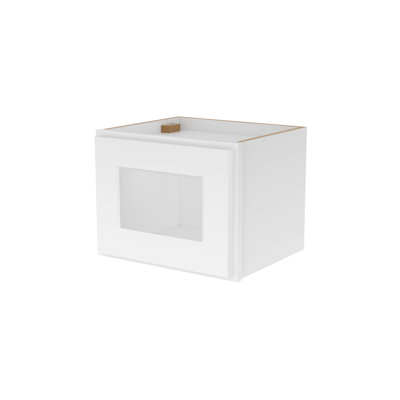 Furinno SHAKER Wall Kitchen Cabinet, with Single Door, Glass Not Included, Ready to Assemble, 12 D x 15 W x 12 H, White