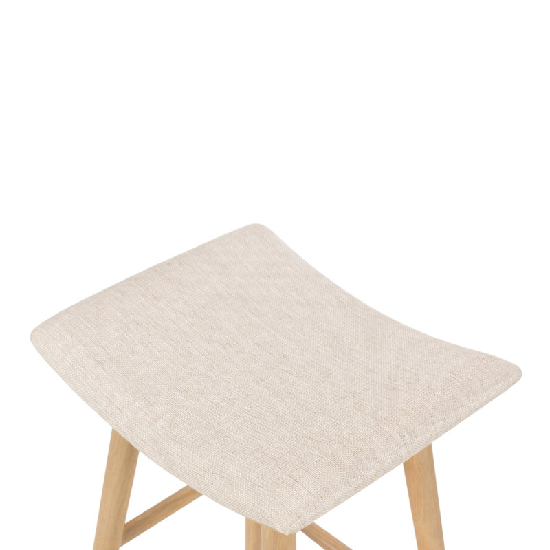 Union Wallis Belfast Solid Wood Stool, Counter Stool (26" Seat Height), Rayon/Viscose - Essence Natural/Light Parawood