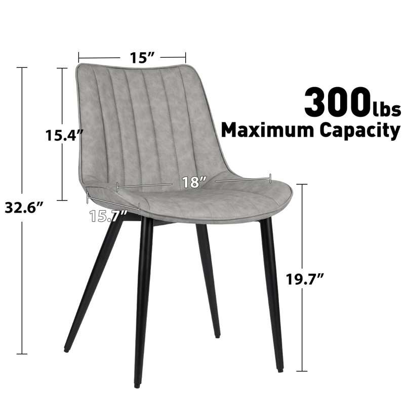 Chaises de salle à manger en similicuir 4 pièces Corrigan Studio®, Gris
