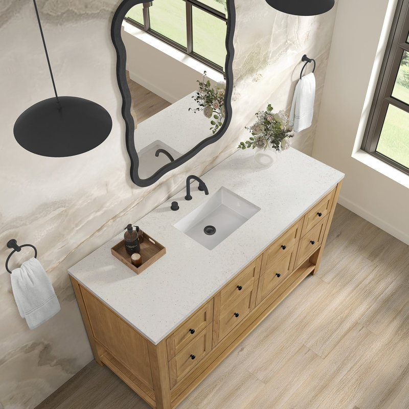 Breckenridge 60'' W Single Vanity, Lime Delight, Light Natural Oak, Widespread