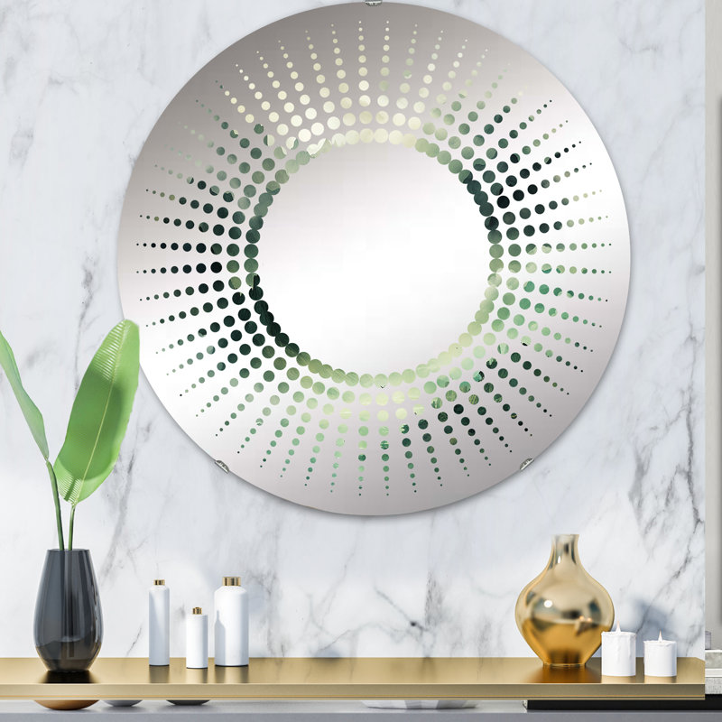Starburst Decorative Mirror-Round, 31.4" x 31.4", Mountains Green