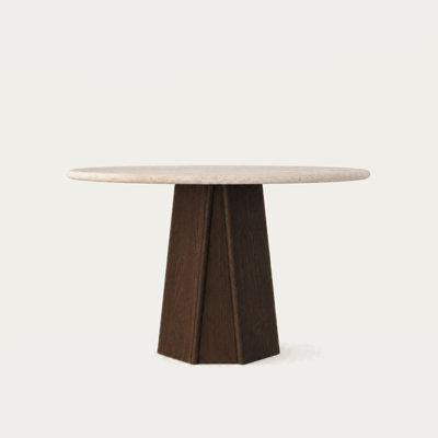 Chuli 48-inch Round Travertine Dining Table