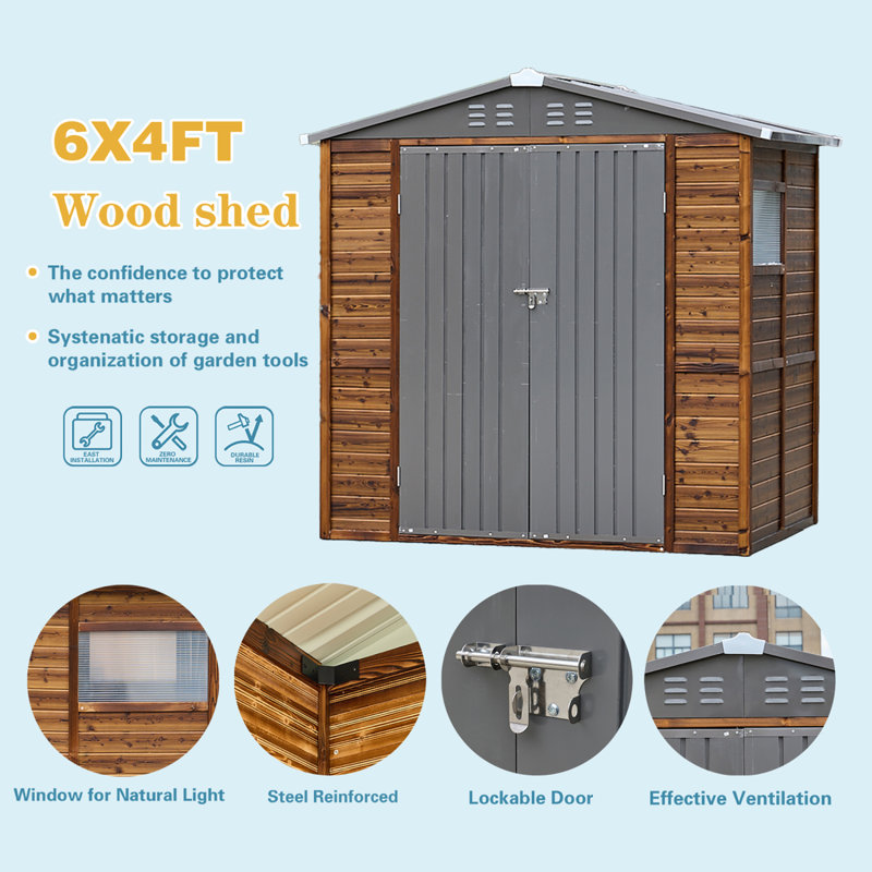 4*6FT Iron-Wood Combination Tool Shed – A Perfect Blend Of Nature And Functionality