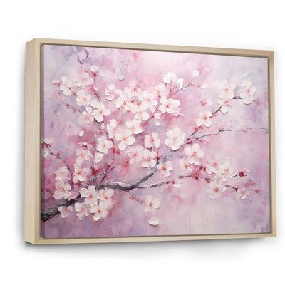 Minimalisme cerisier rose sur toile
